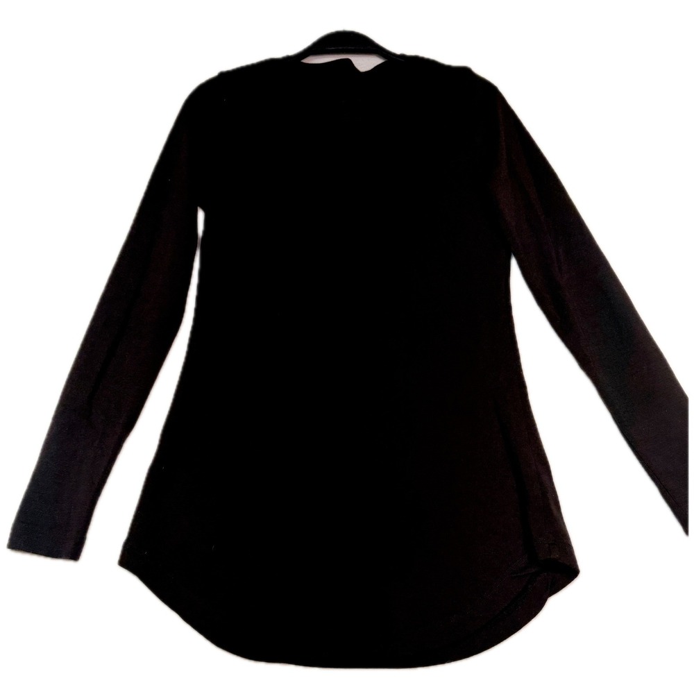 WOOLX Eva Tunic Top Womens Small Dark Chocolate Brown Merino Wool Long Sleeve